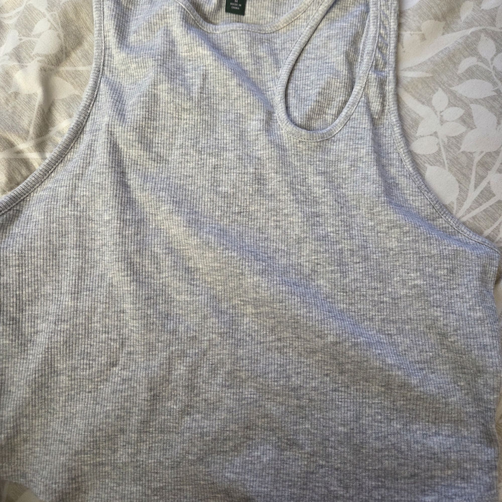 Target Women's Gray Ribbed Tank Top